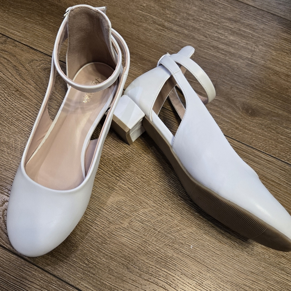 Girls Dress Shoes Princess Wedding Dance  Chunky High Heels Big Kid 5 White
